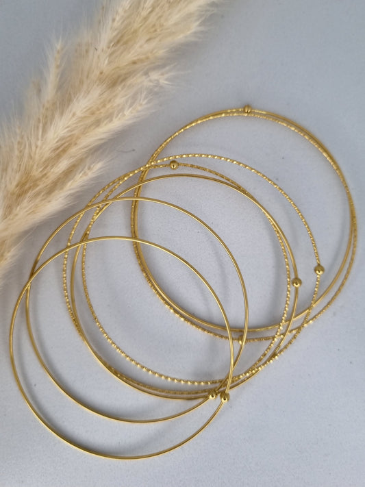 ORION - Multi bracelet joncs fins dorés