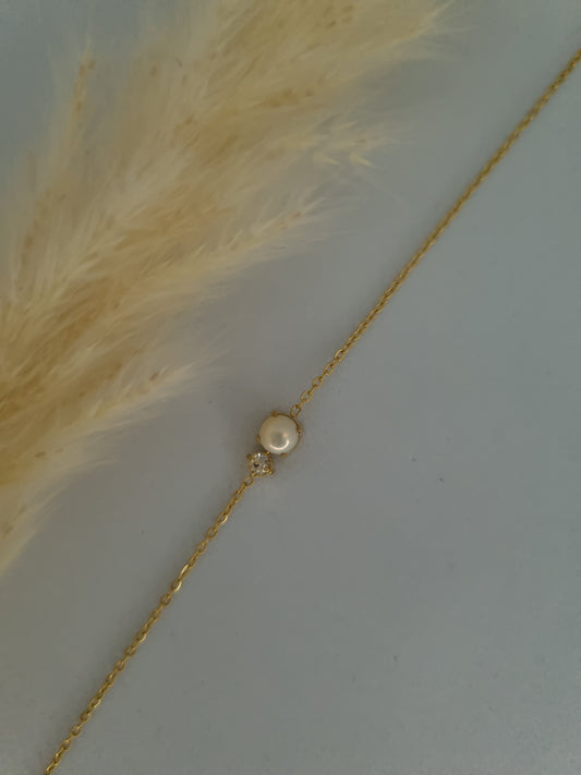 ECLAT - petite perle en résine blanche et cristal taillé