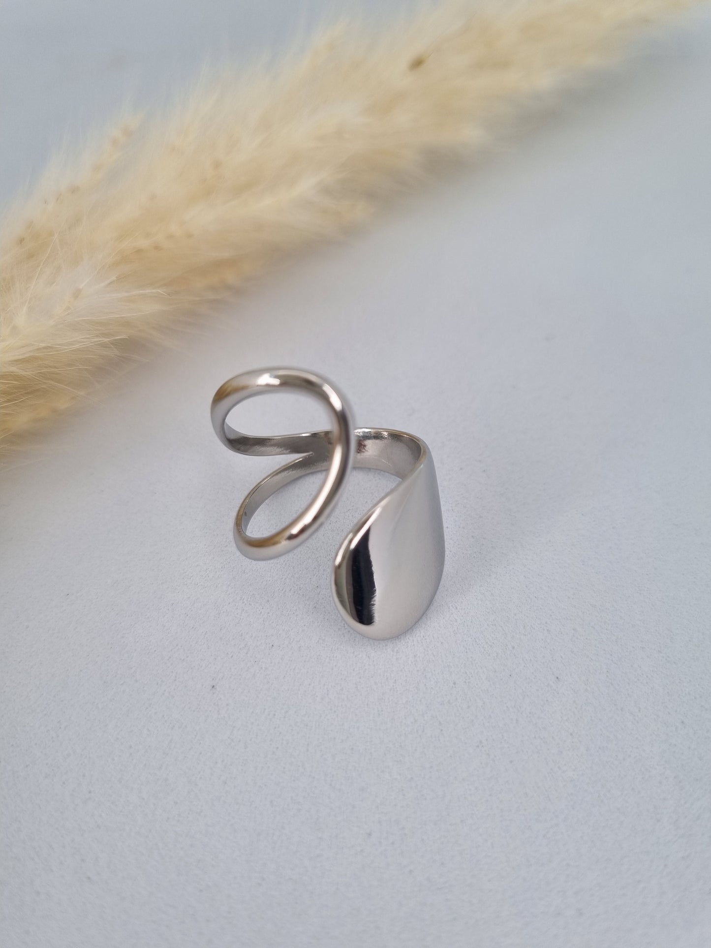 AURA - bague bi texturé/ajouré et lisse miroir | Bijou chic et moderne