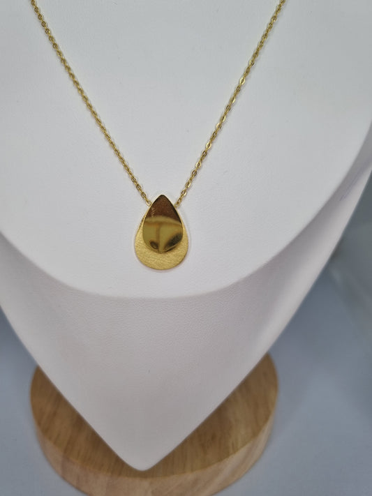 MUSE - Collier Doré double plaque gouttes brossées