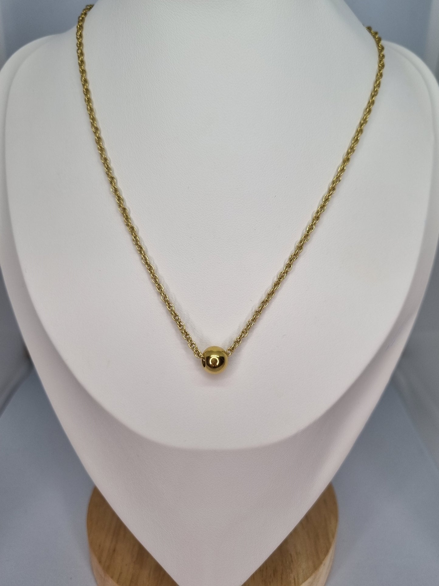 BADIA - Collier boule sur maille torsadée