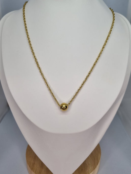 BADIA - Collier boule sur maille torsadée