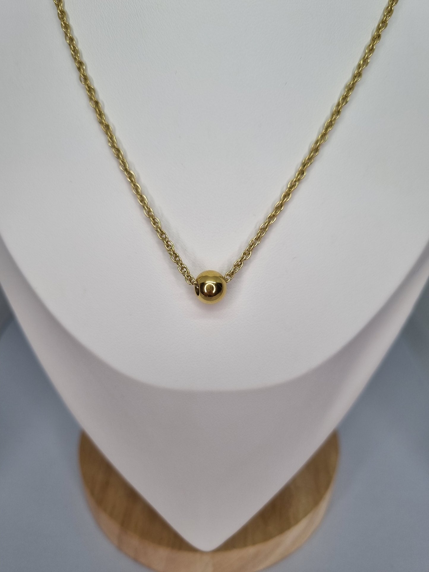 BADIA - Collier boule sur maille torsadée