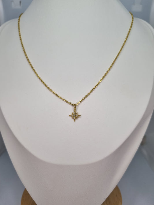 NYMPHE - Collier petit pendentif étoile du nord avec oxydes de zirconium