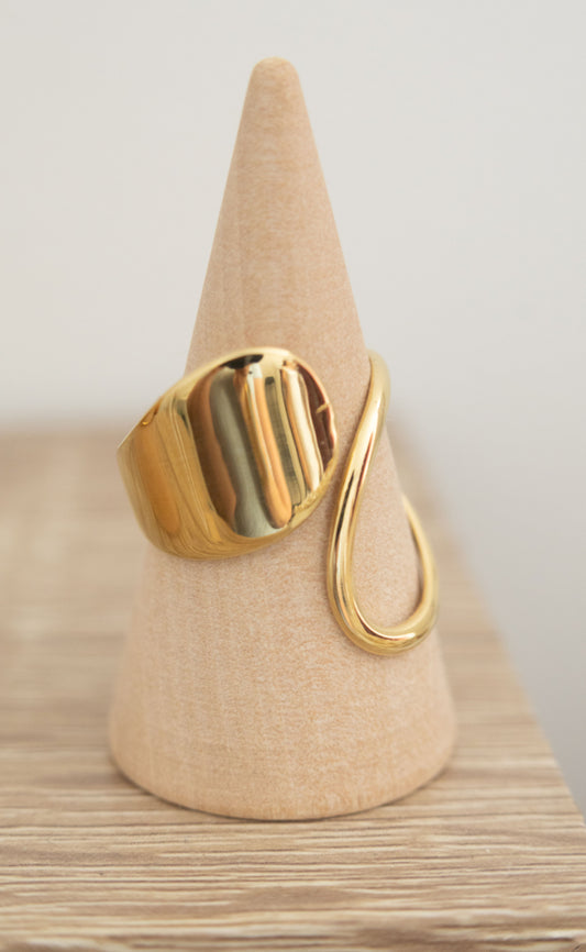 AURA - bague bi texturé/ajouré et lisse miroir | Bijou chic et moderne